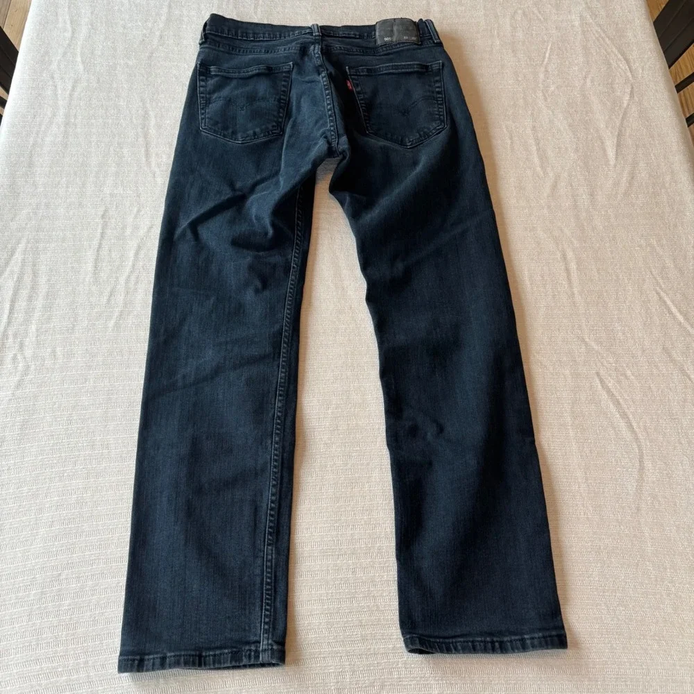 Levis 505 Regular Fit Jeans‎ Mens 33x32 Dark Wash Indigo Straight Leg Denim Y2K